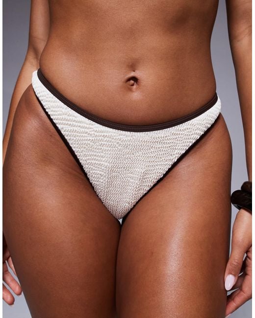 Moda Minx Black Scrunch Contrast Binding Brazilian Bikini Bottom