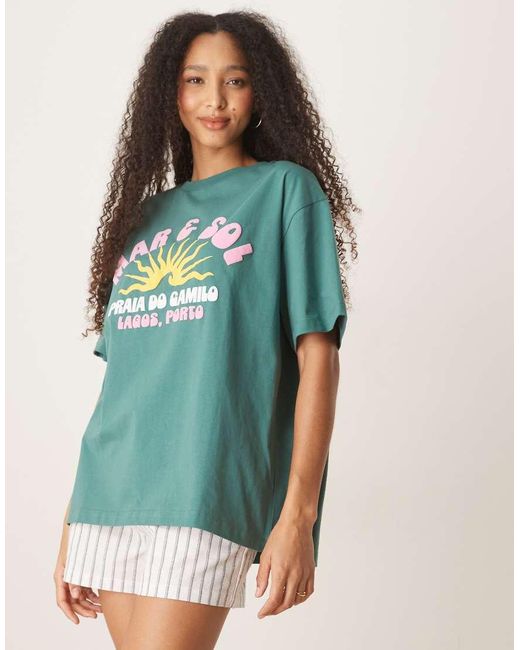 ASOS Blue Oversized T-shirt With Sun Graphic