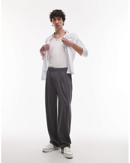 Topman Gray Premium Straight Fit Twill jogger for men