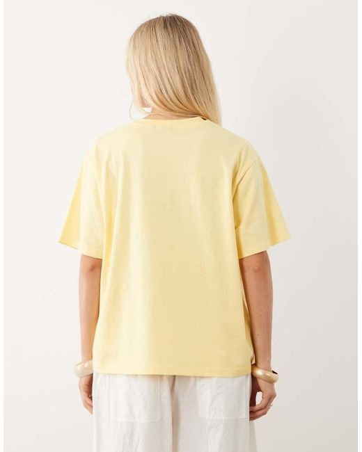 ASOS Yellow Oversized T-shirt With Embroidered Vintage Flower Graphic