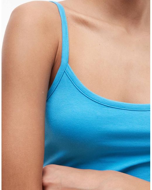 Collusion Blue Spaghetti Strap Fitted Vest Top