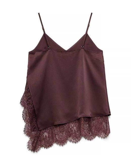 NA-KD Purple Slit Detail Lace Singlet