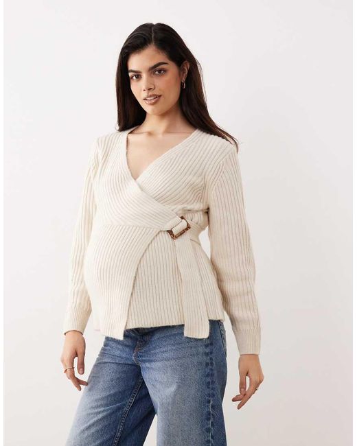 ASOS Natural Asos Design Maternity Wrap Cardigan