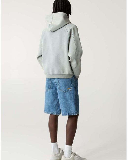 Pull&Bear Blue baggy Denim Bermuda Shorts for men