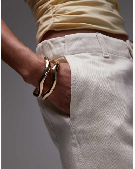 Pantaloni Bianchi A Fondo Ampio Con Elastico di Mango in Gray