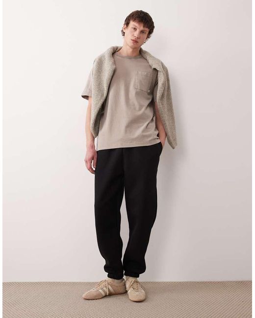Farah Gray Stacy Short Sleeve Garment Dye Pocket Logo T-shirt for men