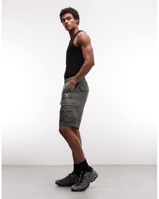 Aape By A Bathing Ape Gray Aape By A Bathing Ape Cargo Shorts for men