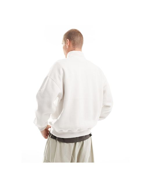 Abercrombie & Fitch – sweatshirt mit skiabzeichen und halbem reißverschluss in White für Herren