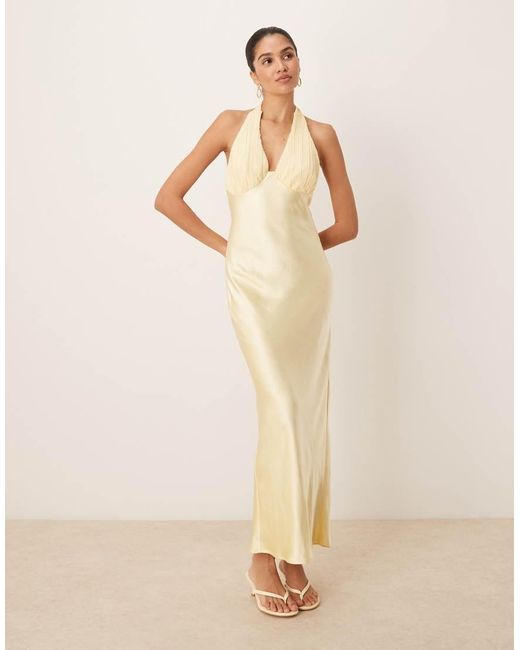 Six Stories Natural Contrast Slip Midaxi Dress