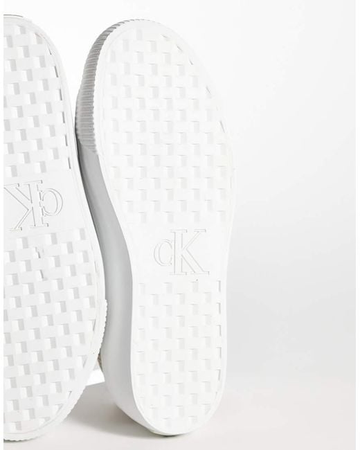 Calvin Klein White Lace Up Flatforms