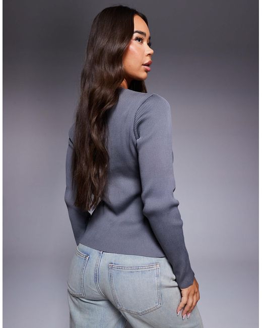ASOS Gray Neat Fit Cardigan With Split Front