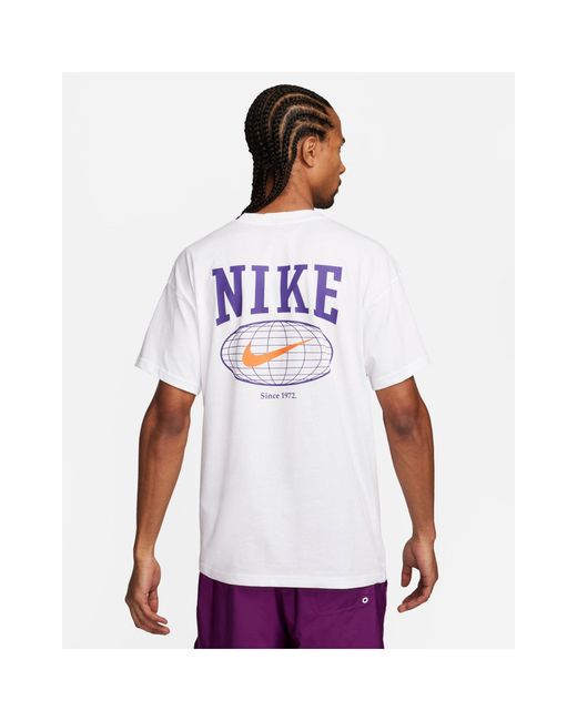 T-shirt bianca con stampa del logo sulla schiena di Nike in White da Uomo