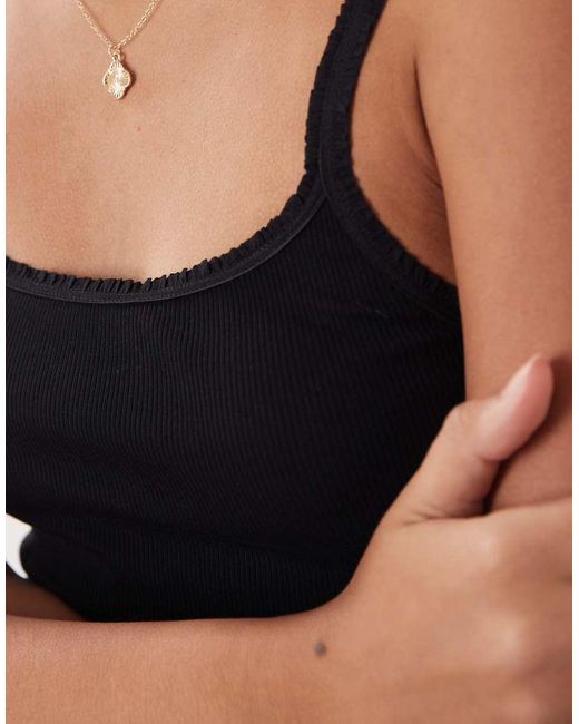Miss Selfridge Blue Ruffle Trim Cami Top