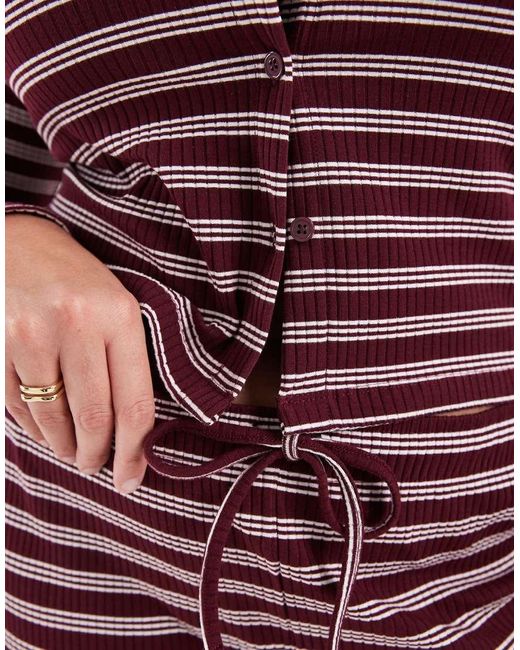 Collusion Red Plus Fitted Rib Cardigan