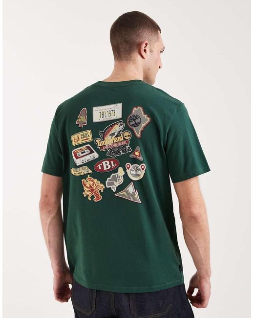 Timberland Green Magnet Back Graphic Tee for men