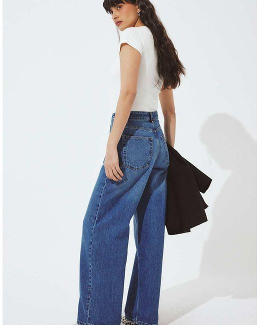 NA-KD Blue Alley High Waist Wide Jeans