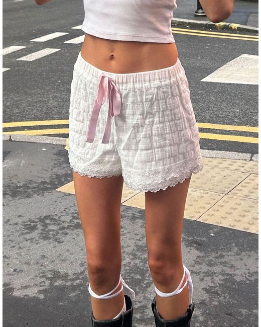 Labelrail Black X Daisy Birchall Ruffle Bloomer Shorts With Pink Bow