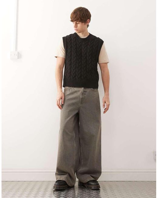 Chaleco De Punto De Ochos De Weekday de hombre de color Black