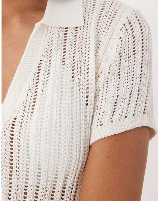 ARKET White Crochet Beach Mini Dress