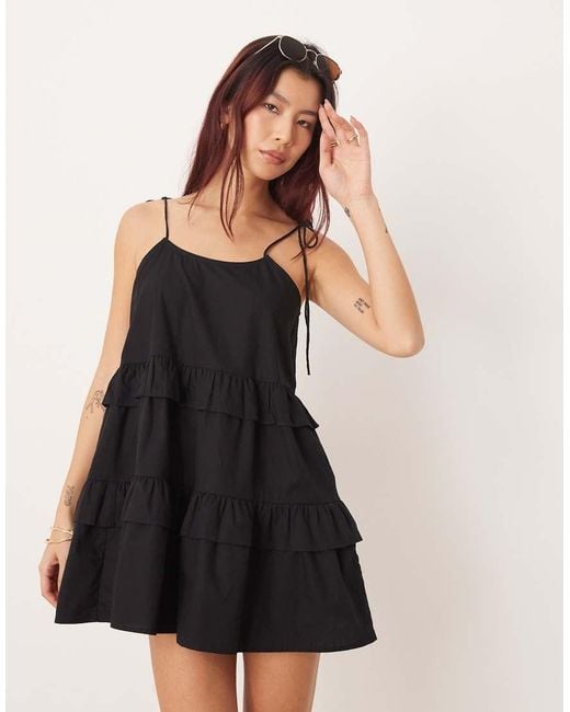 esmé studios Black Esmee Tiered Mini Beach Dress