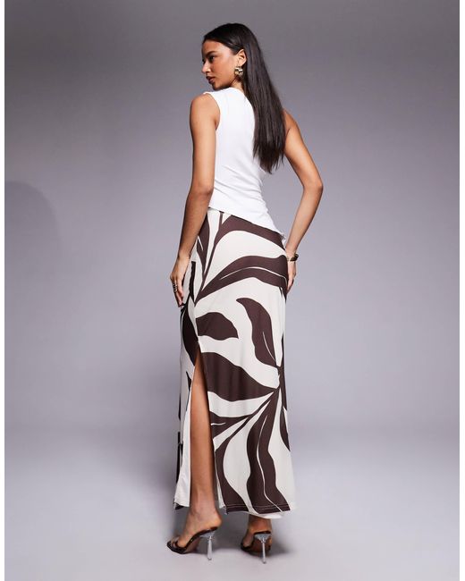 Forever New Gray Mesh Slit Side Maxi Skirt Co-Ord