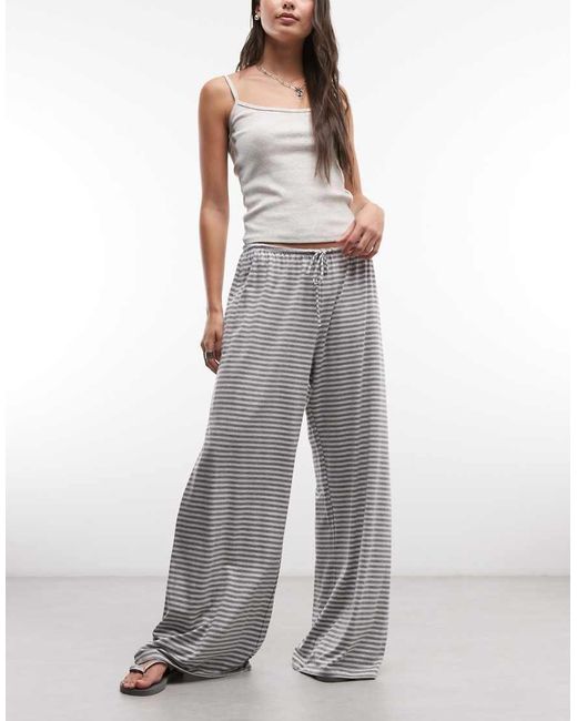 Weekday Gray Wide Leg Drape Trousers