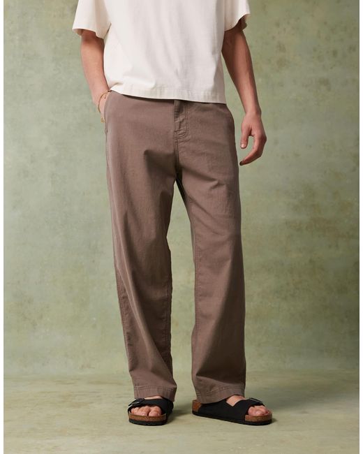 Hollister – weite hose aus leinen in Green für Herren
