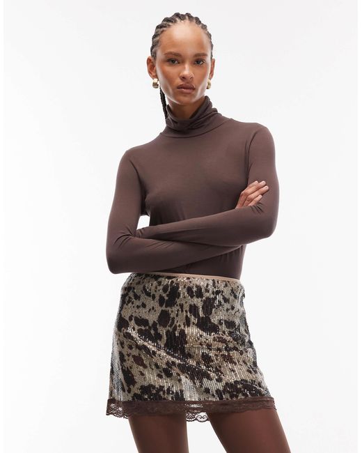 ASOS White Sequin Mini Skort