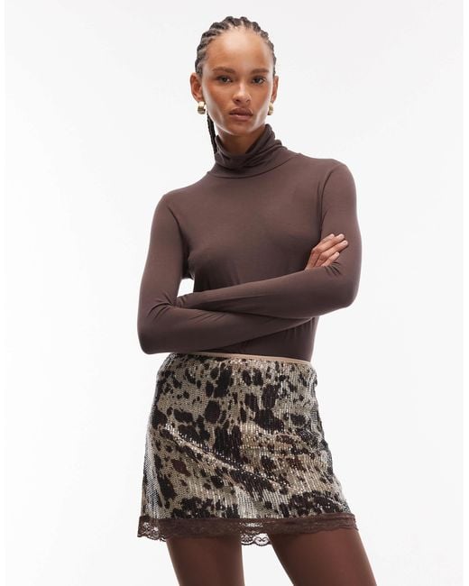 ASOS White Sequin Mini Skort