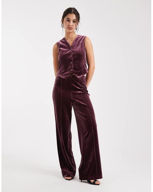 Vero Moda Red Velvet Waistcoat