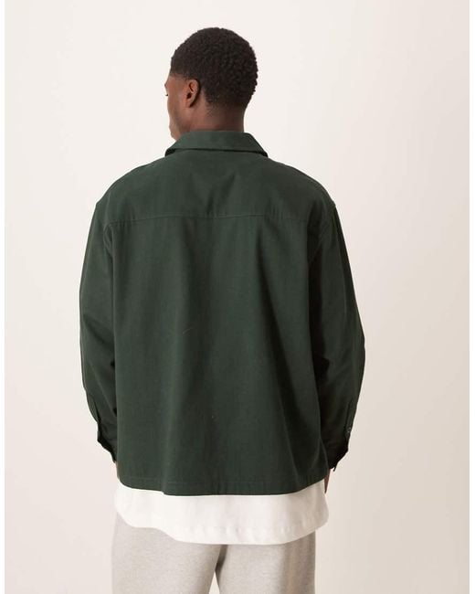 ASOS Oversized Overhemd Zonder Sluiting in het Green voor heren
