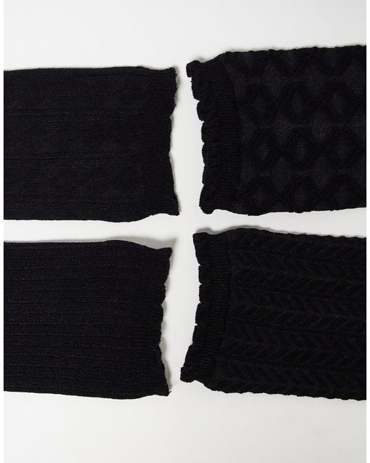 Lindex Black 4 Pack Structured Socks