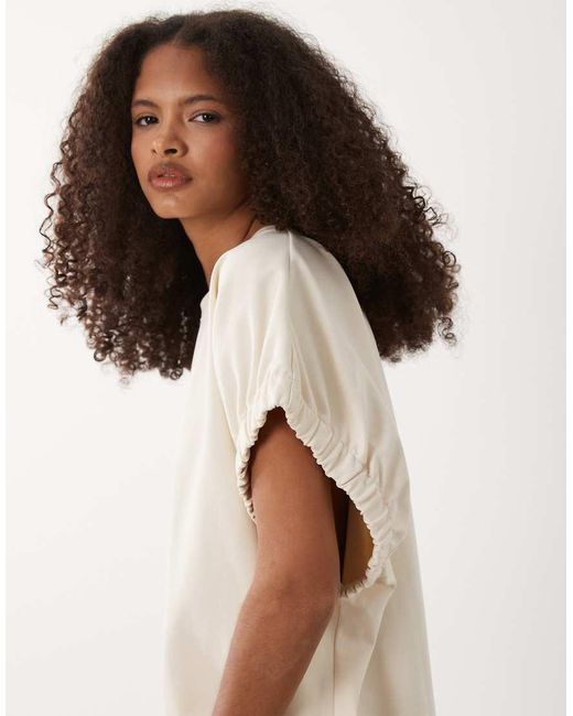 ARKET White Rich Cotton Short Elasticated Sleeve Top