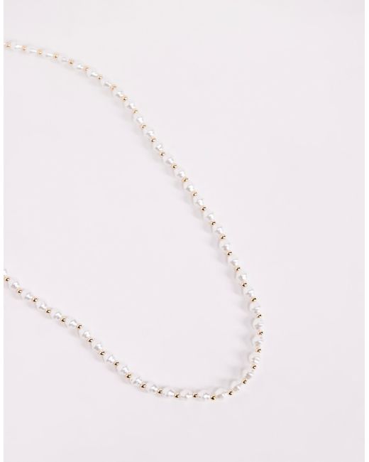 ASOS White Festival Pearl And Bead Necklace for men