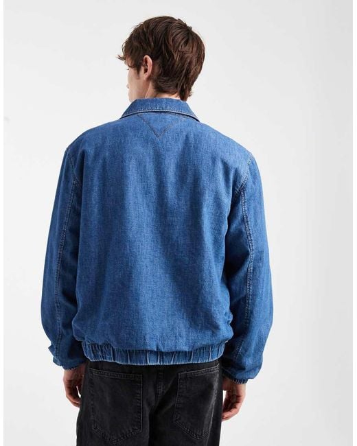 Tommy Hilfiger Blue Chambray Harrington Jacket for men