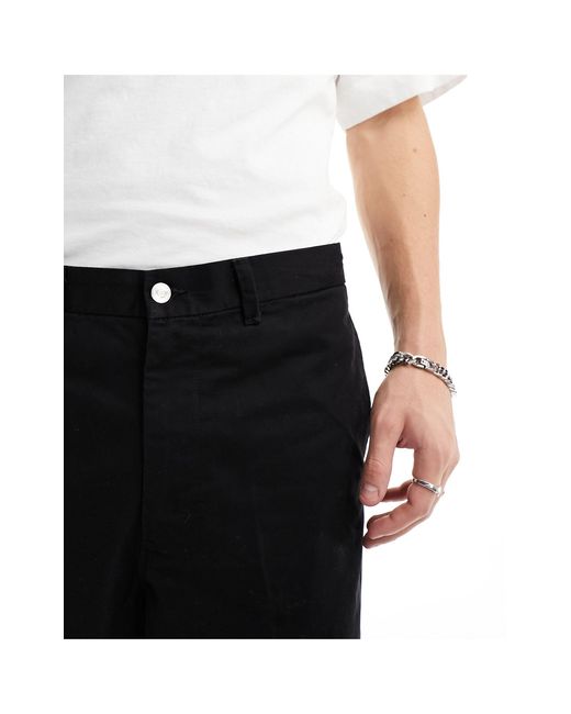Weekday Black Astro Loose Fit Wide Leg Trousers for men