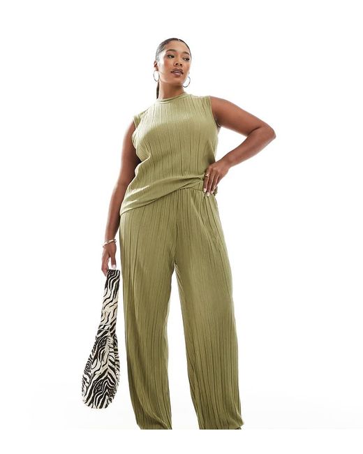 Vero Moda Green Plisse Trouser Co-ord
