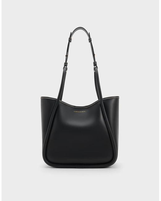 Charles & Keith Green Mini Lyla Tubular Tote Bag