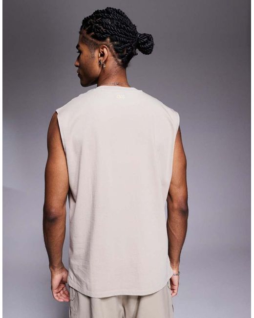 4505 Purple Icon Cotton Oversized Pump Training Tank With Quick Dry Finish for men