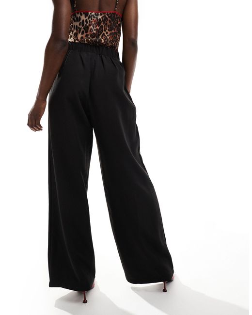 New Look Black Wide Leg Pull On Trousers