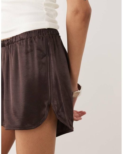 ASOS Natural Satin Micro Runner Short