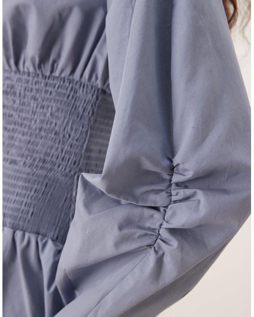ASOS Blue – popeline-minikleid