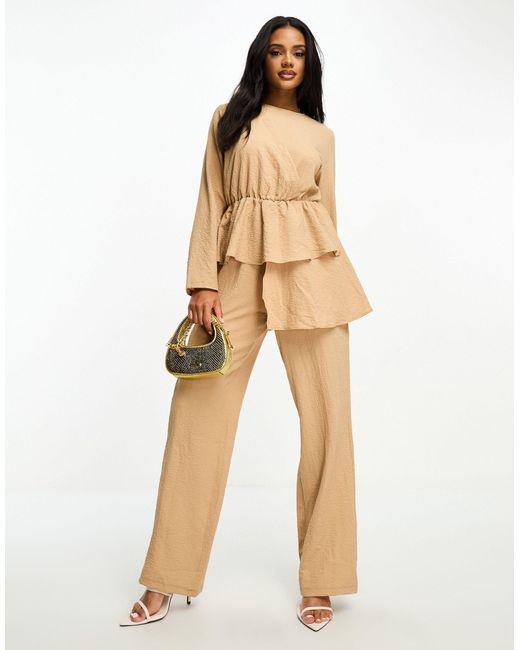Trendyol Natural Modest Jumpsuit With Peplum Detail