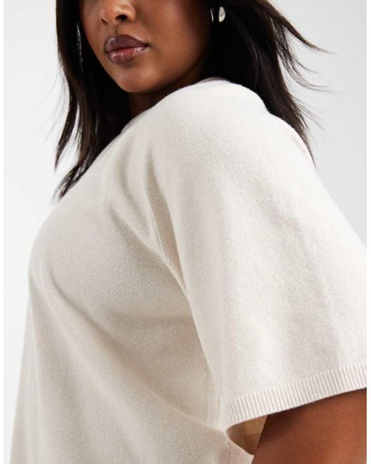 ONLY White Short Sleeve Knitted Jumper
