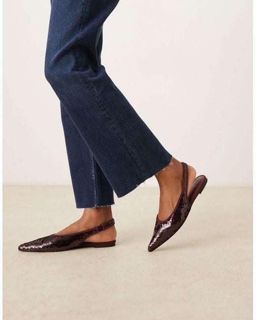ASOS Blue Linford Slingback Ballets