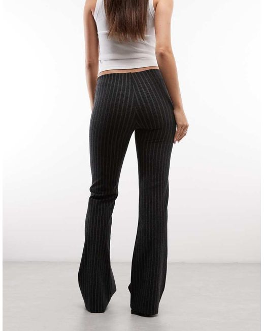 Weekday Gray Jersey Flare Trousers