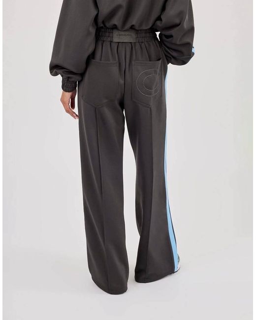 CERNUCCI Gray Taping Wide Leg Track Pant