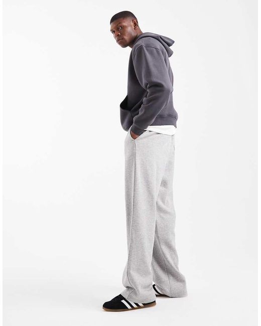 Joggers Gris Jaspeado Básicos De Pernera Ancha De ASOS de hombre de color Blue