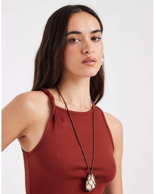 ASOS Red Twist Detail Scoop Neck Cami