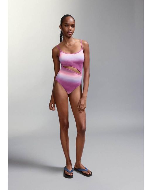 Mango Gray Teen Cut Out Swimsuit